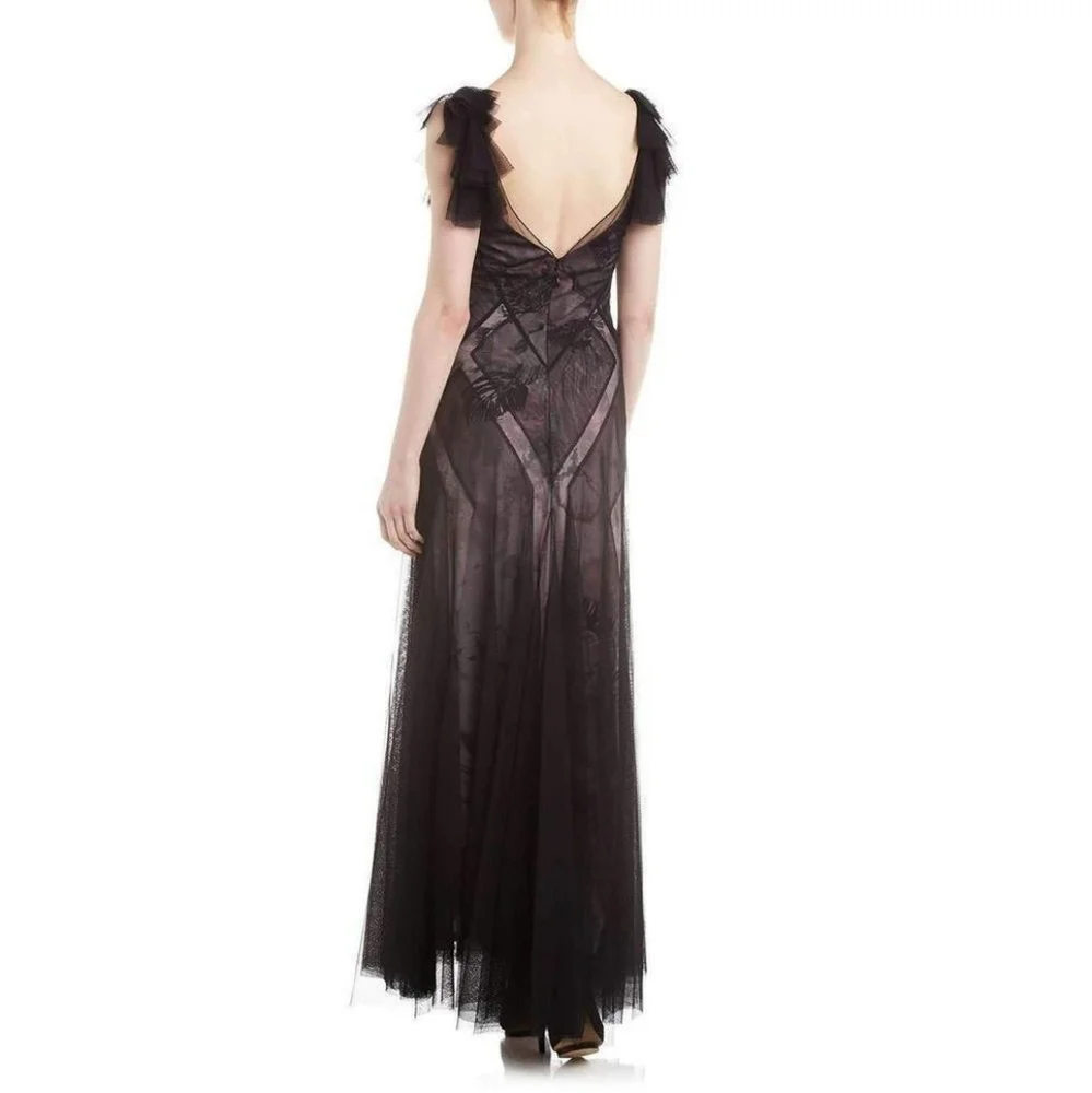 BCBG Maxazria Maggie Mauve Tulle Gown - Picture 2 of 10